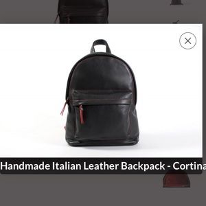 NWOT Borlino black Italian leather backpack